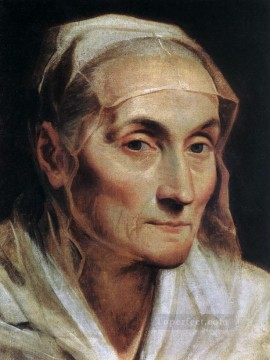  Woman Canvas - Portrait of an Old Woman Baroque Guido Reni